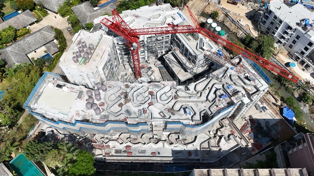 The Title Cielo Rawai — real construction progress close-up
